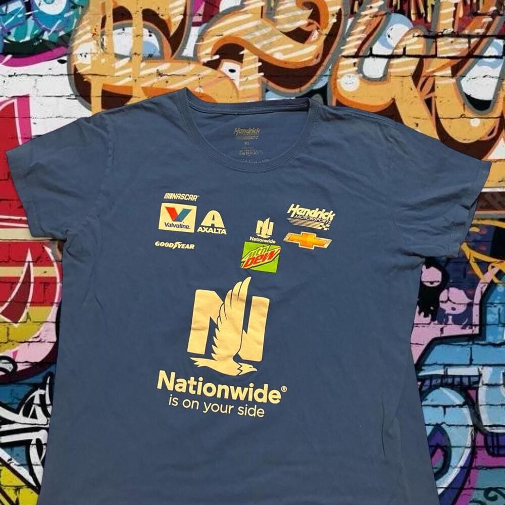 Nascar Women's Blue and Navy T-shirt